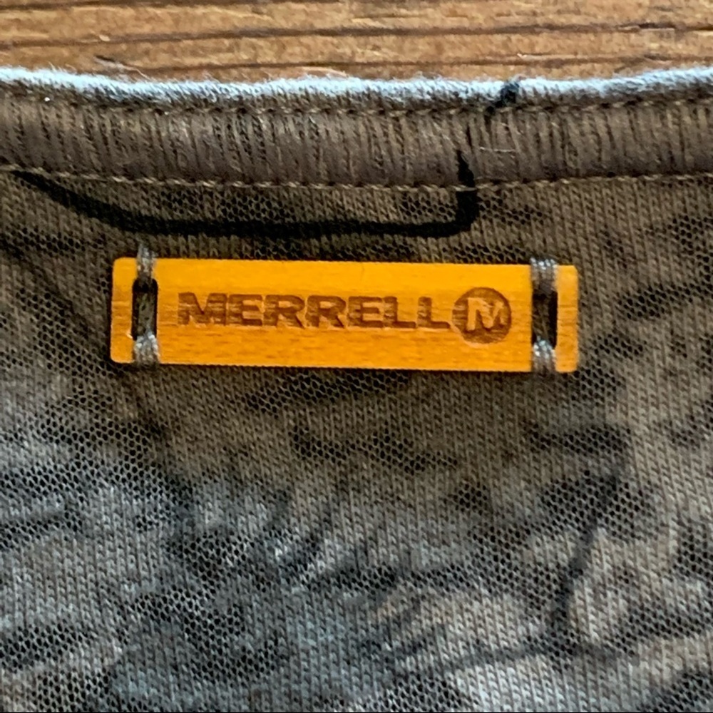 Merrell Opti Wick Dress Gray Black Floral Lined Hiking Outdoor V-Neck Cap Sleeve - Picture 8 of 11